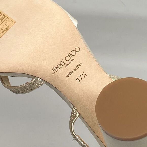 Jimmy Choo Plum Satin & Glitter Slingback Sandals size 37.5 - Picture 11 of 11